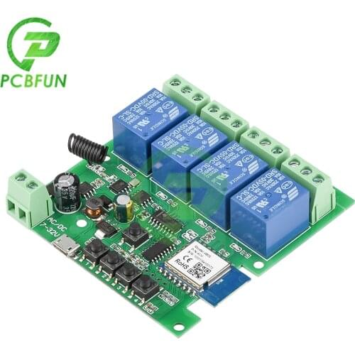 USB DC 5V 4CH RF WIFI Remote Control Relay Switch Module 433MHZ Radio Frequency Remote Control for 2.4ghz b/g/n+bluetooth