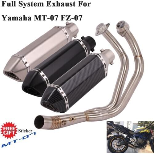 Motorcycle Exhaust Escape Full system For Yamaha MT07 FZ07 MT-07 FZ-07 Tracer 2014-2018 XSR700 Front Link Pipe Muffler DB Killer