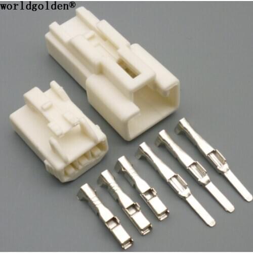 Worldgolden 3 Pin 2.2mm 7282-1030 Wire Connector Electrical Connector Reading Lamp Fog Lamp Headlight Sensor Socket For Cars