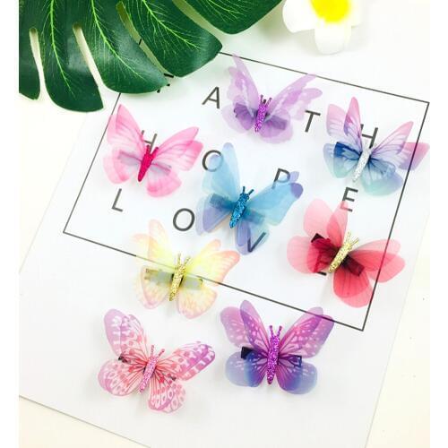 Girls Colorful Dream Butterfly Cartoon Hairpin Children Fashion Hair Clips For Hair Barrettes Headband Hair Accessories
