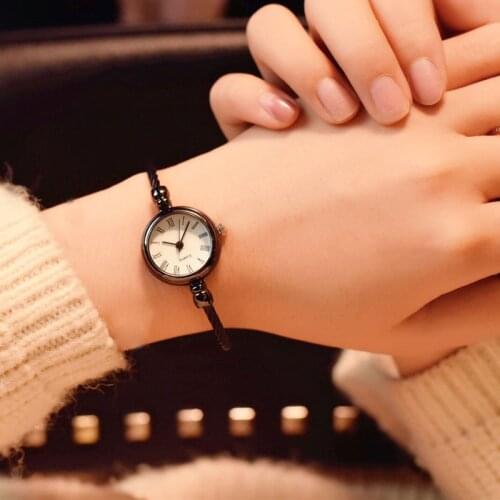 1 Pcs Women Lady Girl Student Wrist Quartz Watch Mini Round Alloy Vintage Gift XIN-Shipping