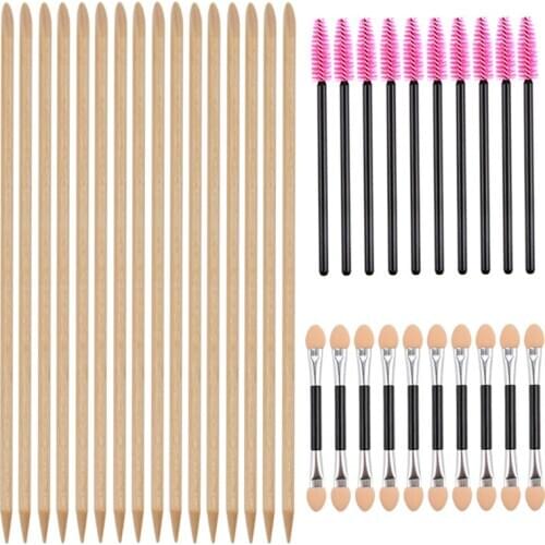 Women Lady Double End Nail Art Wood Stick Cuticle Pusher Remover Pedicure Professional Nail Art Tool Set