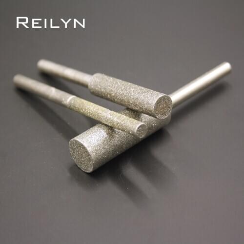 1pc 150# ultra-long Cylinder Bits 6-25mm Emery grinding points Diamond abrasive bits jade grinding burr
