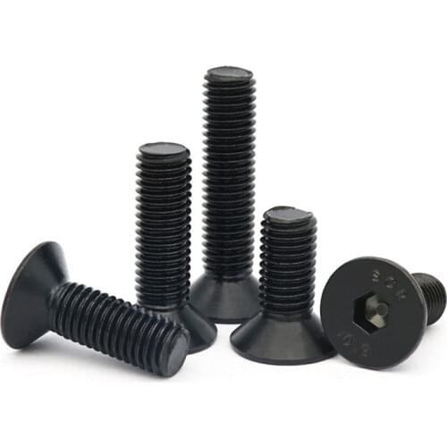 20/50Pcs M2 M2.5 M3 M4 DIN7991 Machine Screws Grade 10.9 Countersunk Head Flat Socket Cap Screw Black Carbon Steel