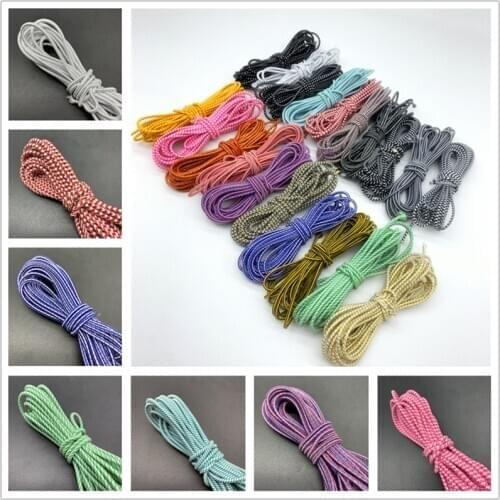5yards/Lot 2.5mm Colourful Round High Elastic Sewing Elastic Band Fiat Rubber Band Waist Band Stretch Rope Elastic Ribbon
