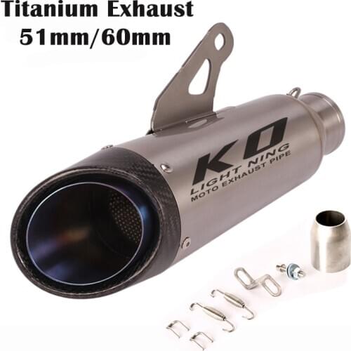 51mm 60mm Titanium Universal Motorcycle Exhaust Escape Tips ATV Motorbike Muffler Tail Pipe
