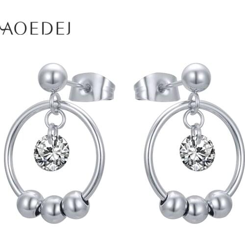 AOEDEJ Hip Hop Stud Earrings 316L Stainless Steel Ear Stud Crystal Earrings for Men Punk Jewelry Boys Gifts Biker Earrings