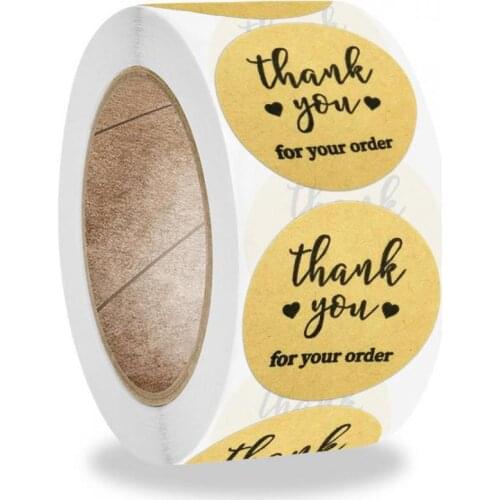 Thank You for Your Order Sticker Roll Seal Labels for Business Packaging Bubble Mailers Bags Gift Decorative Sticker Stationery
