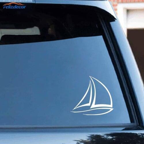 Black/Silver Fashion Sailor Sailboat Boat Decor Car Sticker Vinyl Silhouette Accessories Graphic C049