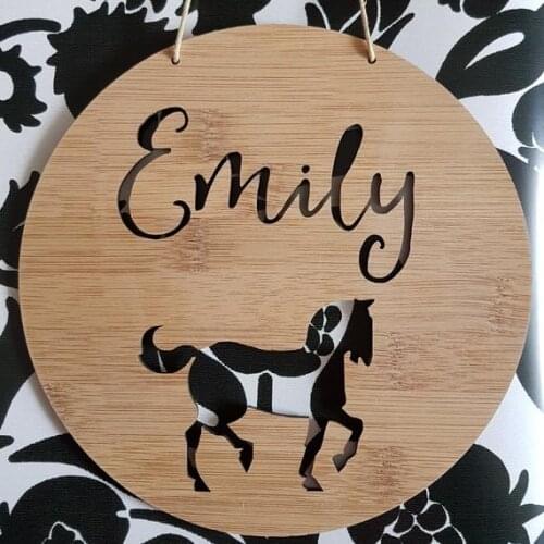 Custom Wooden Horse Name door wall decor Plaque,Pony bedroom sign,nursery decoration,birthday gift,baby shower decor