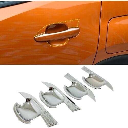 For Peugeot 2008 2020-2021 ABS Chrome Side Door Handle Bowls Cover Trim 4pcs Car Styling Accessories