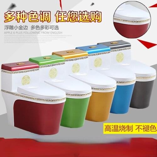 European color toilet domestic ceramic toilet water-saving silent siphon super swirling toilet color gold toilet