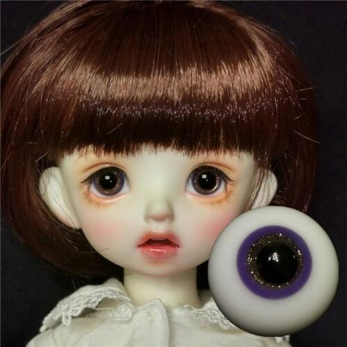 BJD doll eyes suitable for 10mm12mm14mm16mm small iris size purple flash pupil glass eyes doll accessories