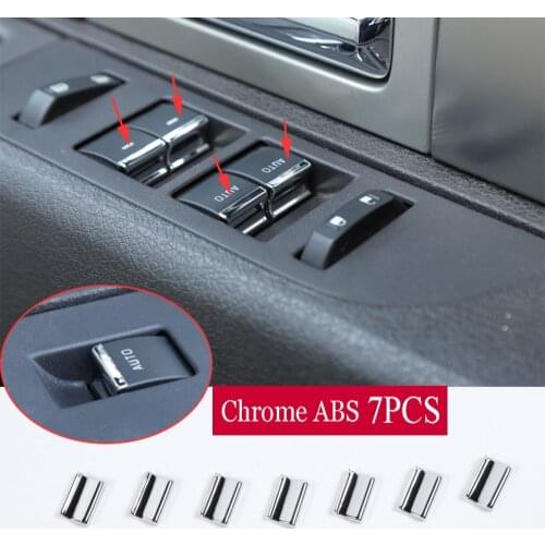 Chrome ABS Window Lift Switch Button Decoration Trim Kit ForFord F150 2009-2014