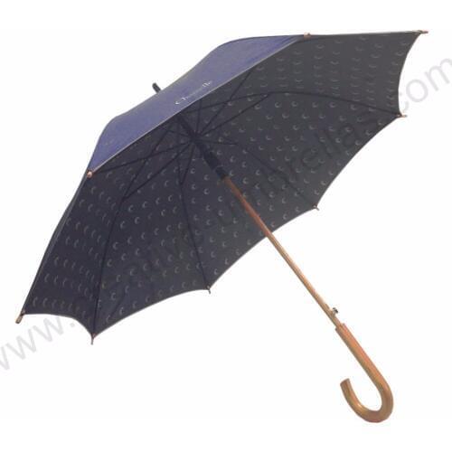 Customized mass cargo Oem Ex-factory Safe auto open anti-thunder windproof advertising wooden golden promotion umbrellas