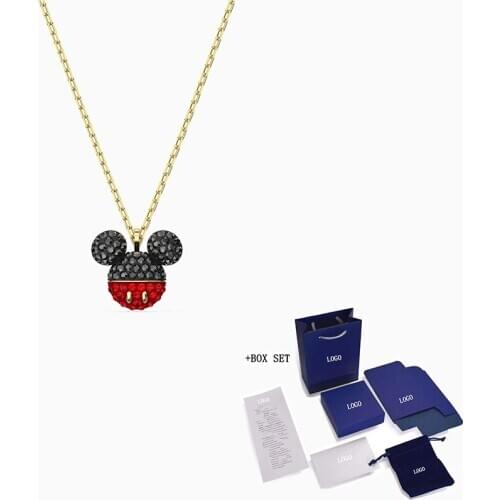 CLASSIC FASHION BLACK MOUSE NECKLACE With Gold Chain Suitable For Lovely Womens Jewelry