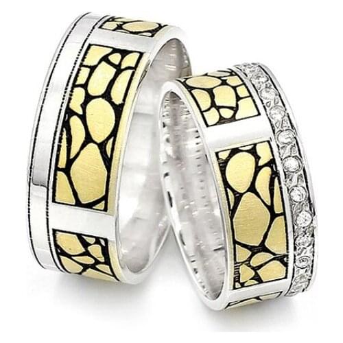 Couple Wedding Ring Sterling Silver 925 Woman And Man Luxury Jewelry Bands Engagement Anniversary Anatolian Civilization Models