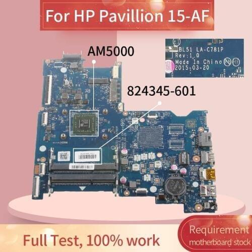 824345-601 824345-501 Laptop motherboard For HP Pavillion 15-AF AM5000 Notebook Mainboard LA-C781P A4-5000