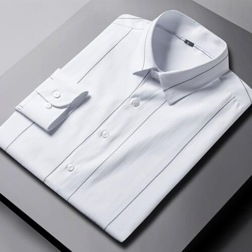 Fashion New Men Long Sleeve Shirts Male Striped Classic-Fit Comfort Soft Casual Button-Down Shirt Casual Male Shirt Tops