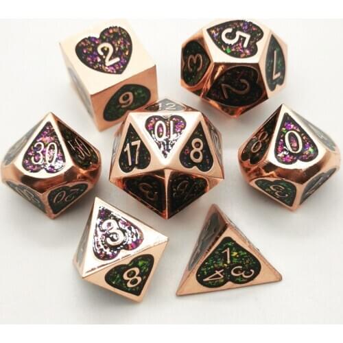 Dnd dice set dados rol dobbelstenen metal dice set glitter symphony powder polyhedral dice d 20 d10 D6