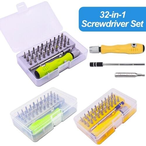 32 in 1 Multi-purpose Screwdriver Set Repair Tools Kit for Mobile Phone Computer Tablet Laptop Camera Glasses Console Watch