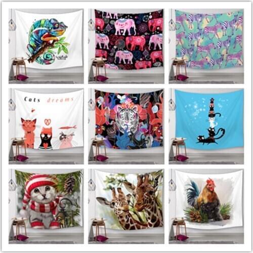 150*130cm Animal Wall Tapestry Home Decorations Wall Hanging Forest Starry Night Tapestries For Living Room Bedroom