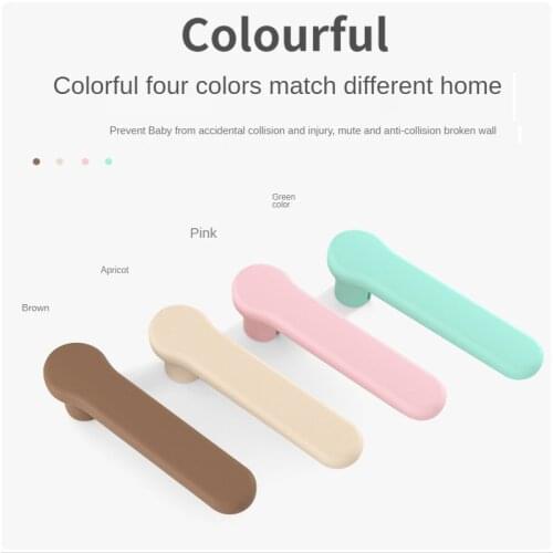 2021 New 2 Pcs Glossy Silicone Baby Safe Entry Door Handle Protective Cover Interior Door Cabinet Lock Anti-collision Sleeve
