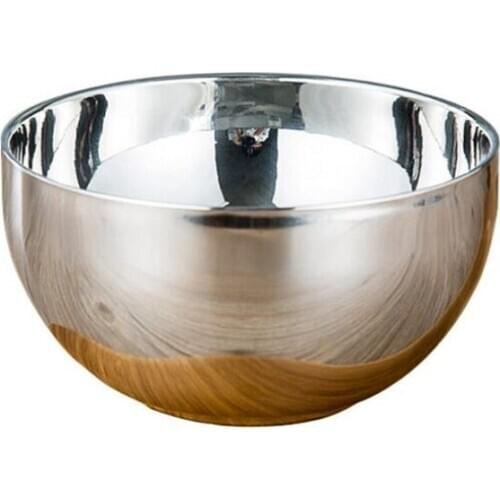 10pcs Stainless steel bowl thickened and bright bowl heat insulation double layer noodles bowl