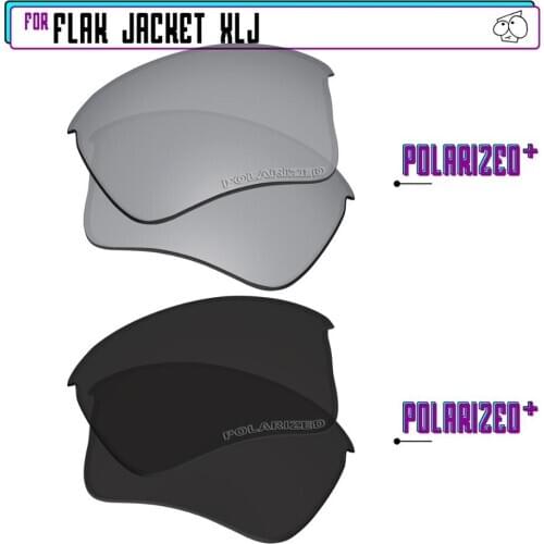 EZReplace Polarized Replacement Lenses for - Oakley Flak Jacket XLJ Sunglasses - Blk P Plus-SirP Plus