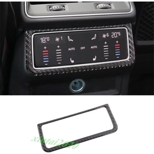 Real Carbon Fiber Rear Air Conditioning Screen Frame Trim For Audi A6 C8 2019-20 Car Styling Accessories