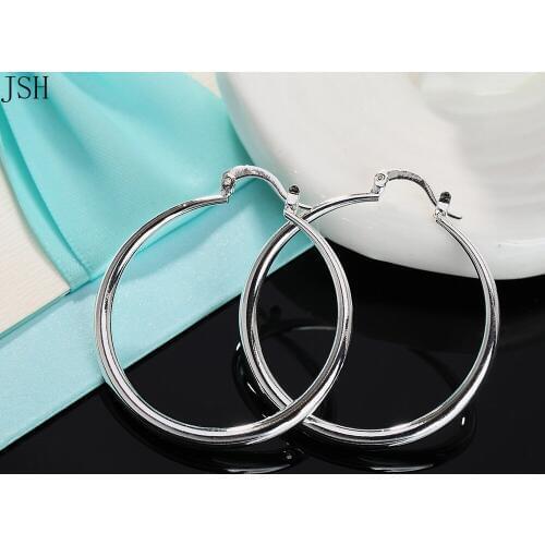 Christmas gift charms silver color Retro charms women Lady Hoop round earring jewelry best gift lowest price LE024