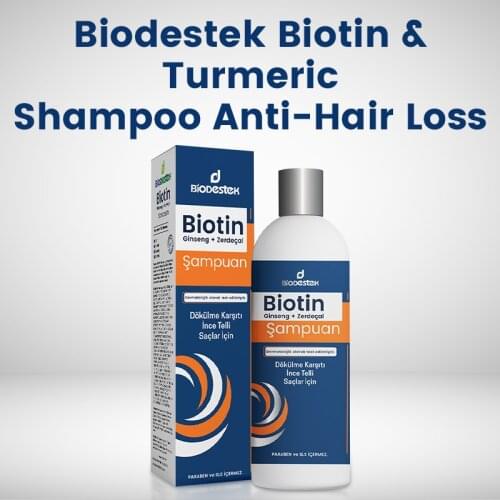 Biodestek Biotin & Turmeric Shampoo Anti-Hair Loss/Ginseng Biotin Keratin Ginseng Turmeric Hair Loss Treatment Shampoo Hair Care Shampoo Hair Anti-hair Loss Shampoo Care of lost and weakened hair