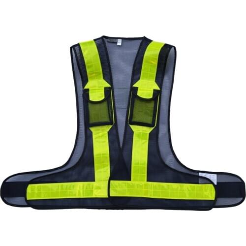 Reflective Vest Adjustable Anti-wear Safety Vest V-shaped Illuminated Vest with Three-dimensional Pocket for Night Run Cycling
