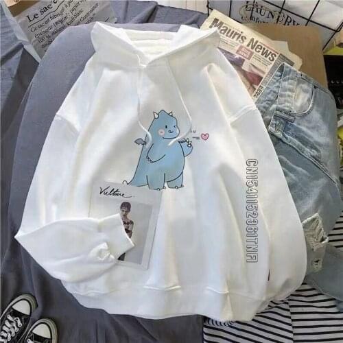 Kawaii Cartoon Hoodie Sweatshirt Women Casual Loose Pullover Oversize Streetswear Hoodies Printed Korean Long Sleeve Clothes