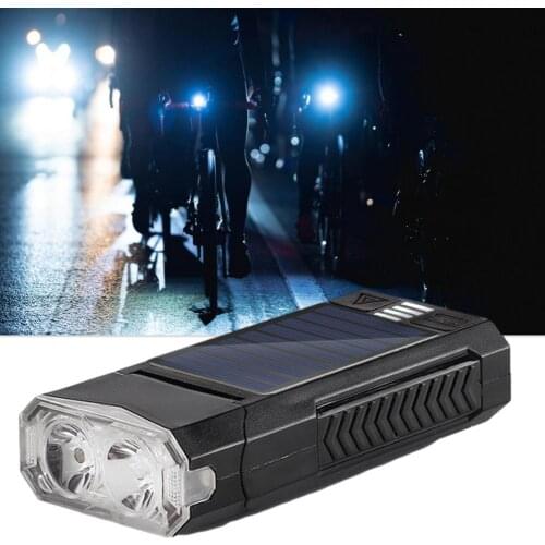 Solar/USB Charge Bicycle Headlight With Speaker 2000/4000 Mah Bike Light Front Waterproof MTB Bike Flashlight Bike Accessaries