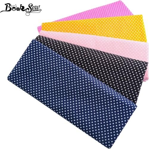 Black Cotton Fabric Sewing Cloth Home Textile Plain Printedlittle White Dots Design Decoration Scrapbooking Art Work Patchwork