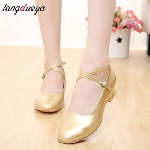 Ballroom dance shoes women with close toe dancing shoes for women salsa latin jazz dance shoes for women square heeled shoes
