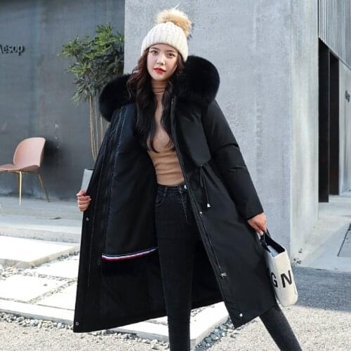 ERSHLU 2021 High Quality Eiderdown Women Coat Winter Thick Warm Parkas Jacket Lady Elegant Tie Belt Outwear Solid Slim Coat