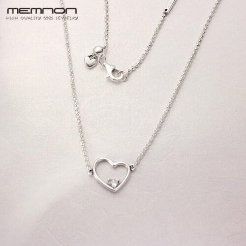 2019 New Valentines Day Asymmetric Heart of Love Necklaces For Women 925 sterling silver fine jewelry Necklace wedding jewelry
