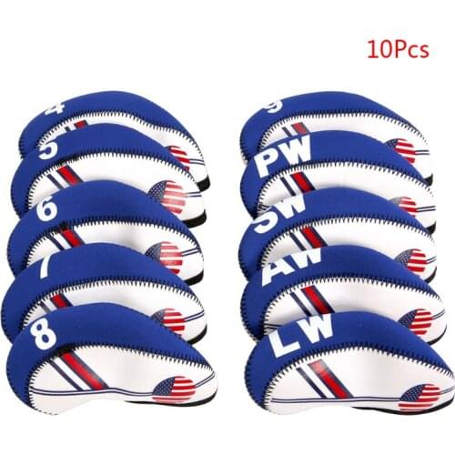 10Pcs/Set Portable Sport Neoprene Golf Club Head Cover Iron Protective Headcover