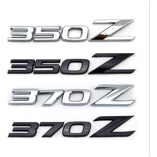10pc New Car Styling Silver Black Decal 3D Metal 350Z 370Z Rear Boot Trunk Badge Emblem Sticker Auto Logo
