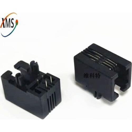 10pcs RJ11 95001-4P4C 4P4 RJ10 Socket Black Phone Socket 4P4C RJ10 RJ11
