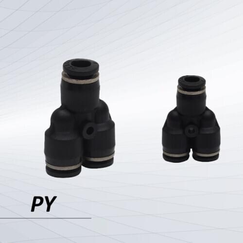 10pcs union y push in fitting PY4 PY6 PY8 10mm 12mm pneumatic y connector tee fitting