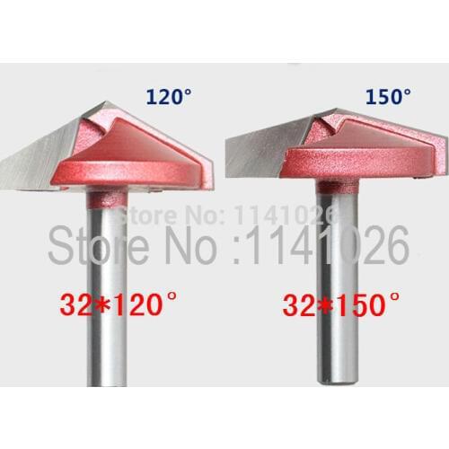 2PCS(120 Degree + 150 Degree) Shank-6mm Width-32mm,CNC Engraving 3D V Groove Router Bit ,Woodworking Cutter Tool Sets