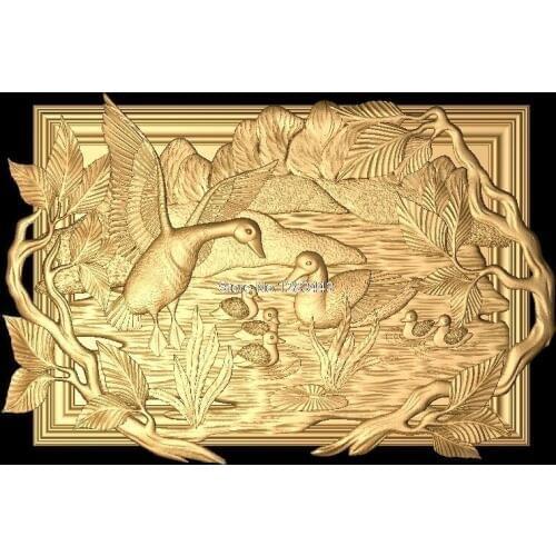 Panno-utki 3D model relief figure STL format The duck 3d model relief for cnc in STL file format