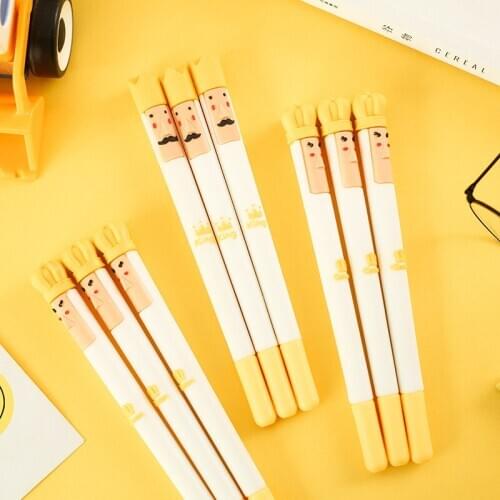 40PCS New Korean Cartoon Gel Pen Cute Student Writing Office Signature Pen Black 0.5mm Stationery Kawaii School Supplies