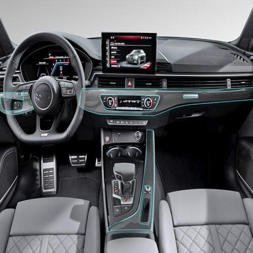 TPU Car Smoke Black Transparent Headlights Film Door Pillar Sticker Central Console Gear Protective Membrane For Benz GLS Class