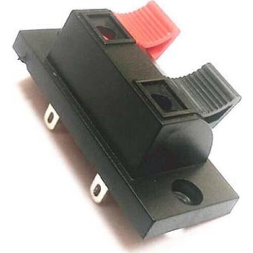 Black and Red 2-Pins 2 Positons Push Type Speaker Terminal Board Connector