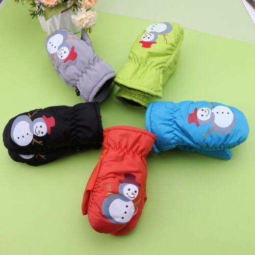 Children Winter Warm Ski Gloves Boys Girls Sports Waterproof Windproof Non-slip Snow Mittens Extended Wrist Skiing Gloves D7YD