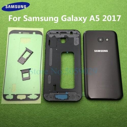 For Samsung Galaxy A5 2017 A520 A520F Middle Front Frame Full Housing Rear Housing Bezel Holder Frame Back Glass Cover Case door